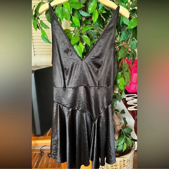 Zaful Dresses & Skirts - Zaful Black Satin Mini Dress